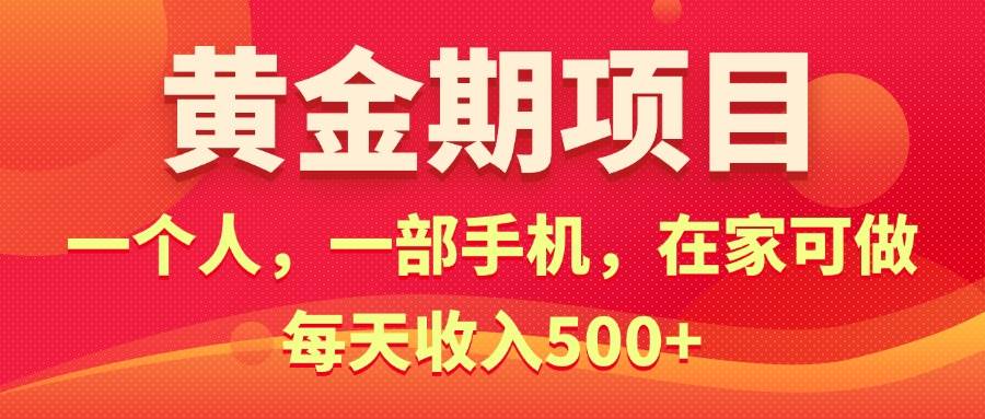 黄金期项目，电商搞钱！一个人，一部手机，在家可做，每天收入500+-南风轻创