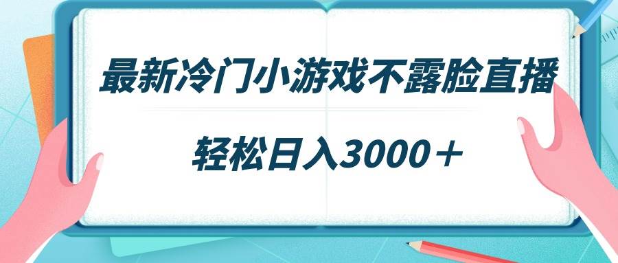最新冷门小游戏不露脸直播，场观稳定几千，轻松日入3000＋-南风轻创