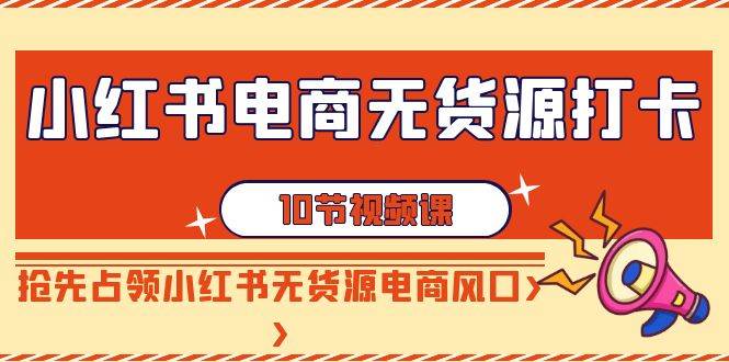 小红书电商-无货源打卡，抢先占领小红书无货源电商风口（10节课）-南风轻创
