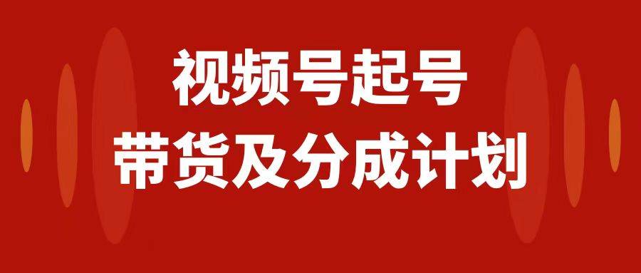 视频号快速起号，分成计划及带货，0-1起盘、运营、变现玩法，日入1000+-南风轻创