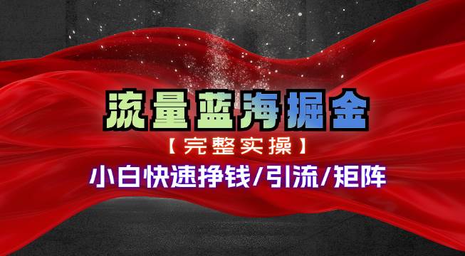 热门赛道掘金_小白快速入局挣钱，可矩阵【完整实操】-南风轻创