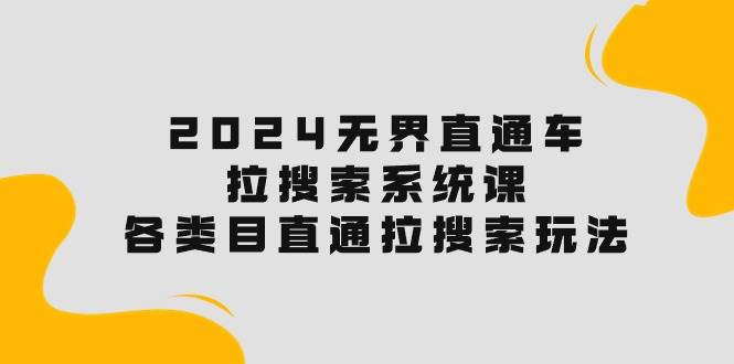 2024无界直通车·拉搜索系统课：各类目直通车 拉搜索玩法！-南风轻创