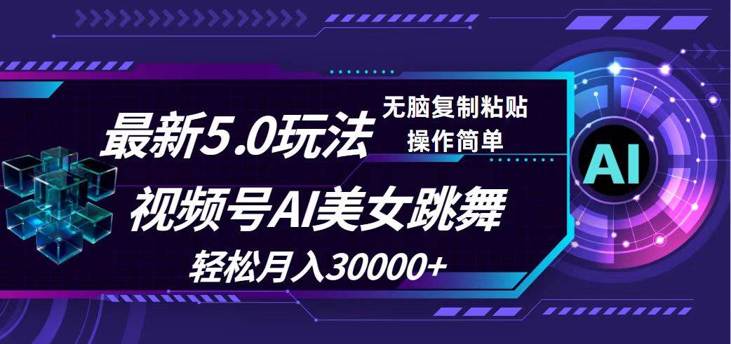 视频号5.0最新玩法，AI美女跳舞，轻松月入30000+-南风轻创
