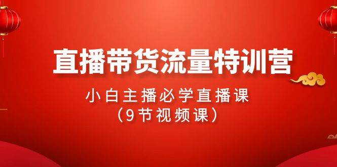 2024直播带货流量特训营，小白主播必学直播课（9节视频课）-南风轻创