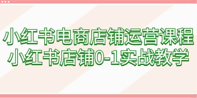 小红书电商店铺运营课程，小红书店铺0-1实战教学（60节课）-南风轻创