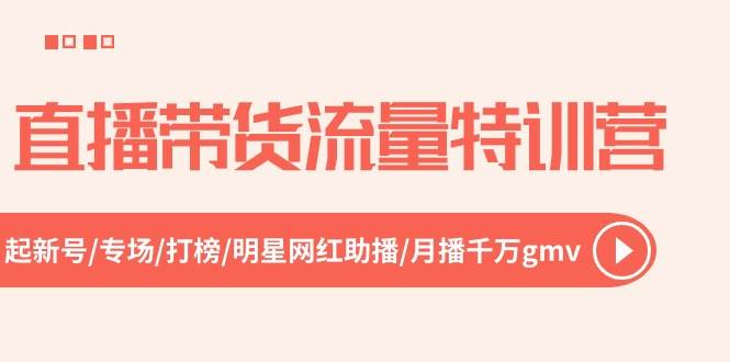直播带货流量特训营，起新号-专场-打榜-明星网红助播 月播千万gmv（52节）-南风轻创