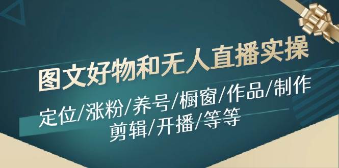 图文好物和无人直播实操：定位/涨粉/养号/橱窗/作品/制作/剪辑/开播/等等-南风轻创