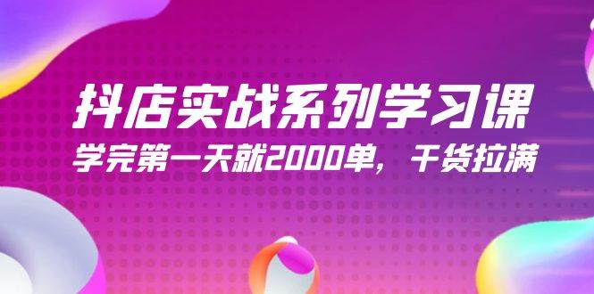 抖店实战系列学习课，学完第一天就2000单，干货拉满（245节课）-南风轻创