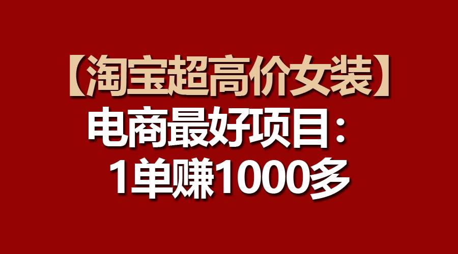 【淘宝超高价女装】电商最好项目：一单赚1000多-南风轻创