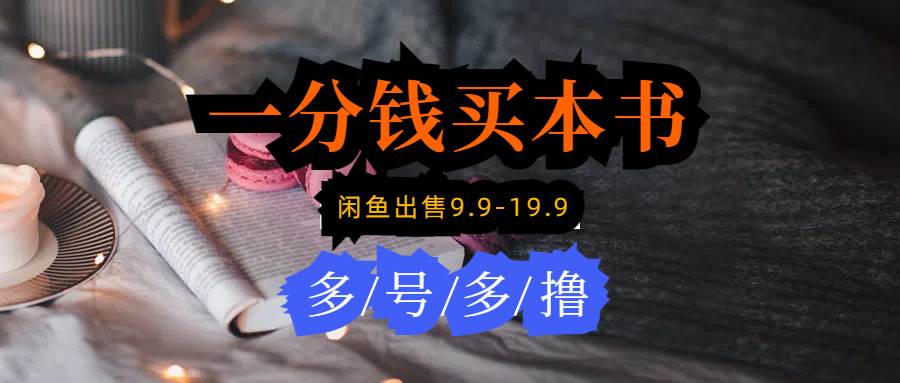 每天花1分钱买一本书，闲鱼出售9.9-19.9不等，多账号多撸 新手小白均可操作-南风轻创
