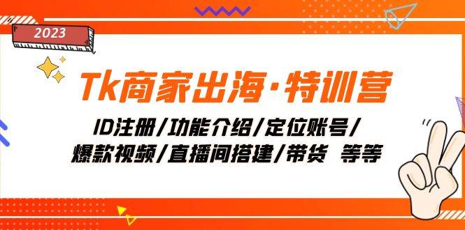 Tk商家出海·特训营：ID注册/功能介绍/定位账号/爆款视频/直播间搭建/带货-南风轻创