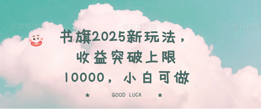 书旗2025新玩法，收益突破上限10000，小白可做-南风轻创