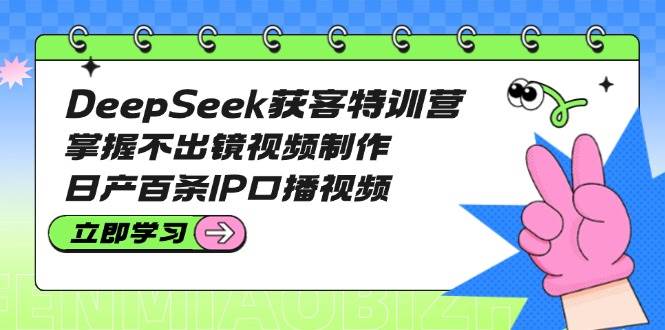 DeepSeek获客特训营：掌握不出镜视频制作，日产百条IP口播视频-南风轻创