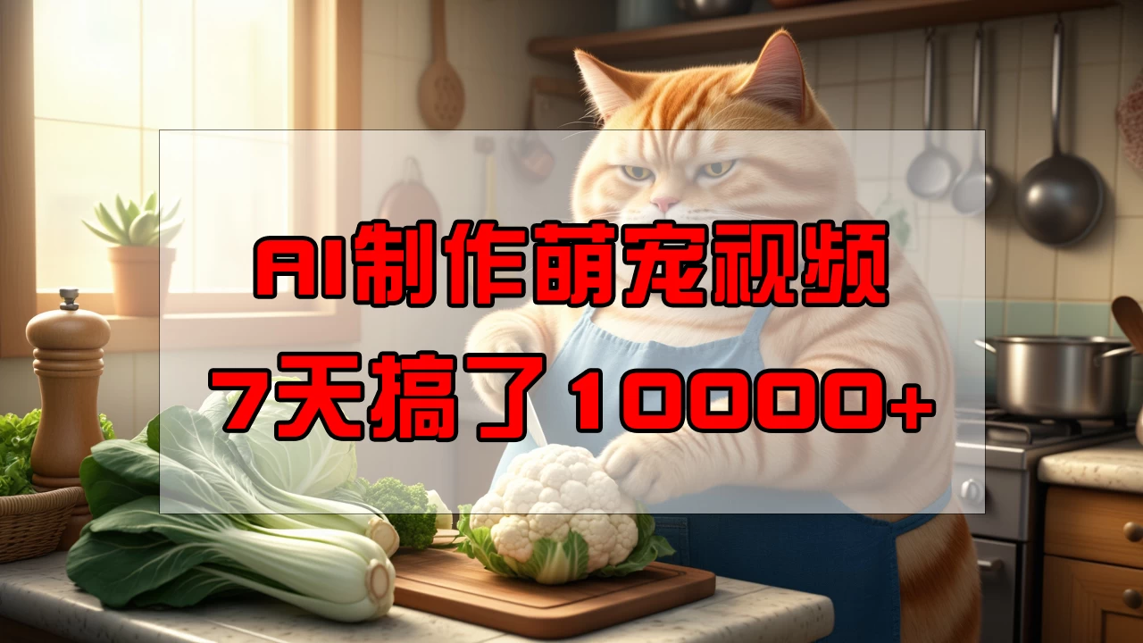 靠AI制作萌宠视频，7天搞了1万+，操作简单门槛低，有手机就行-南风轻创