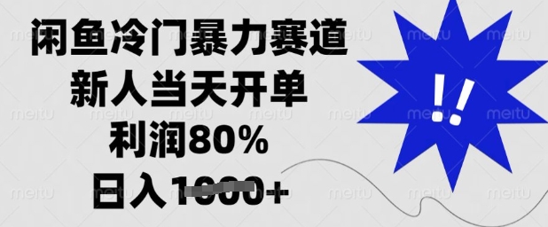 闲鱼冷门暴力赛道，新人当天开单，利润80%，日入多张【揭秘】-南风轻创