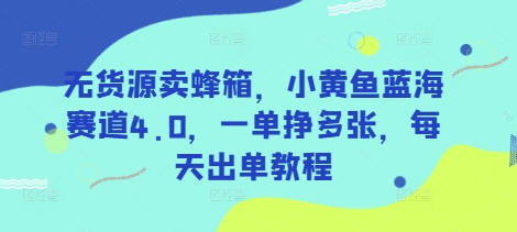 无货源卖蜂箱，小黄鱼蓝海赛道4.0，一单挣多张，每天出单教程-南风轻创