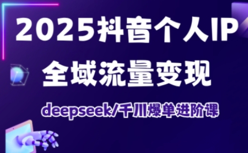 2025抖音个人IP全域流量变现进阶课，deepseek千川爆单进阶课-南风轻创