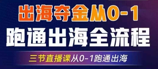 2025出海夺金从0-1跑通出海全流程，三节直播课从0-1跑通出海，教你用AI跑通全流程-南风轻创