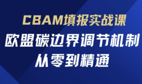 CBAM填报实战课，欧盟碳边界调节机制，从零到精通-南风轻创
