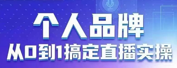 个人品牌：从0到1搞定直播实操，用直播为你的个人品牌赋能，六大实操板块，放大个人影响力-南风轻创