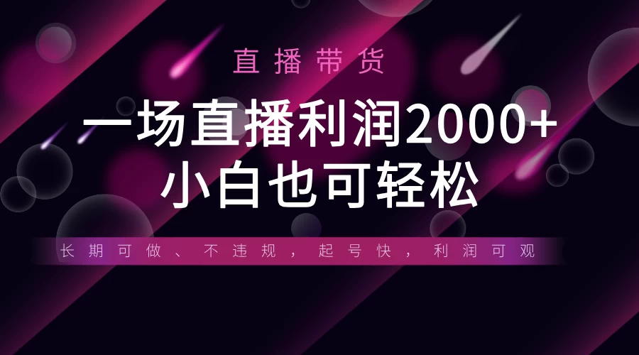 《半无人直播带货，一场利润2000+，适合所有平台玩法，小白也可轻松玩转》-南风轻创