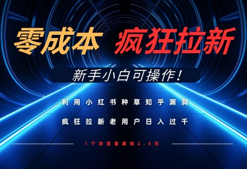 利用小红书种草知乎漏洞，零成本疯狂拉新日入数张，新手小白可操作-南风轻创