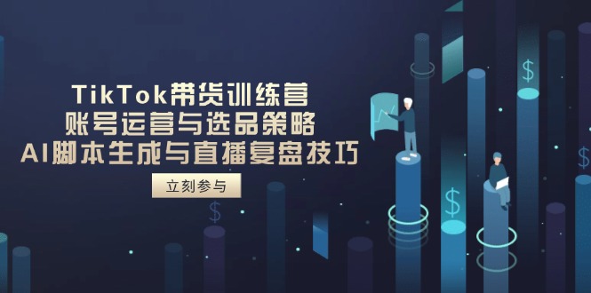 TikTok带货训练营，账号运营与选品策略，AI脚本生成与直播复盘技巧-南风轻创