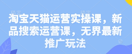 淘宝天猫运营实操课，新品搜索运营课，无界最新推广玩法-南风轻创