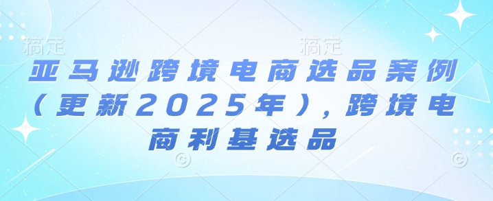 亚马逊跨境电商选品案例(更新2025年4月)，跨境电商利基选品-南风轻创