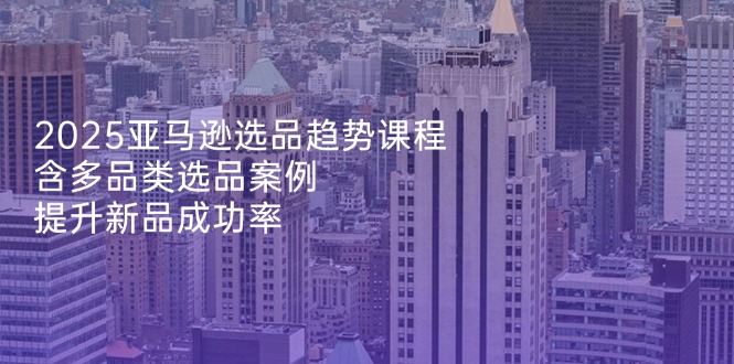 2025亚马逊选品趋势课程，含多品类选品案例，提升新品成功率-南风轻创