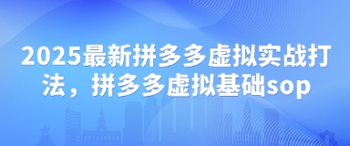 2025最新拼多多虚拟实战打法，拼多多虚拟基础sop-南风轻创
