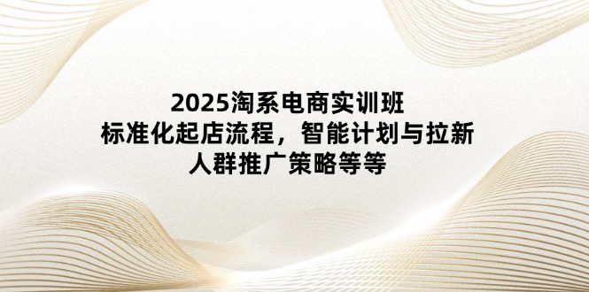 2025淘系电商实训班：标准化起店流程，智能计划与拉新，人群推广策略等等-南风轻创