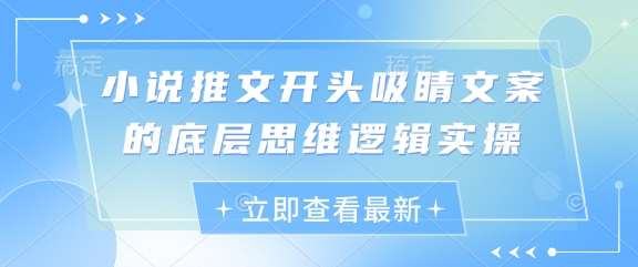 小说推文开头吸睛文案的底层思维逻辑实操-南风轻创
