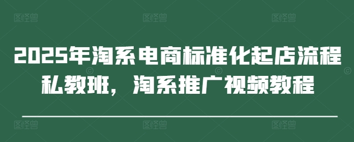 2025年淘系电商标准化起店流程私教班，淘系推广视频教程-南风轻创